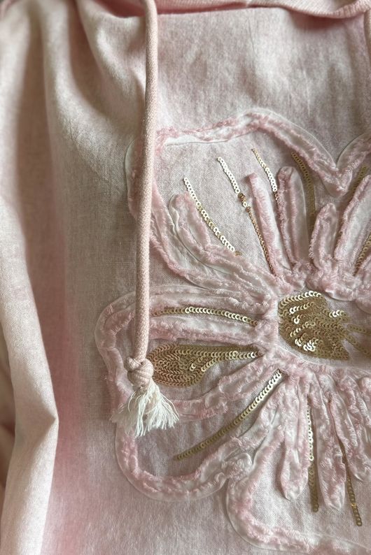 Rustic Nature Linen Blend Hippie Shake Hoodie Washed Sugar